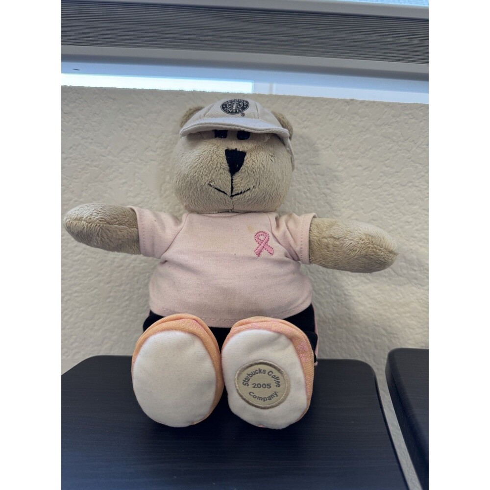 Starbucks Bearista Bear 2005 Breast Cancer Awareness Pink Ribbon Plush‎